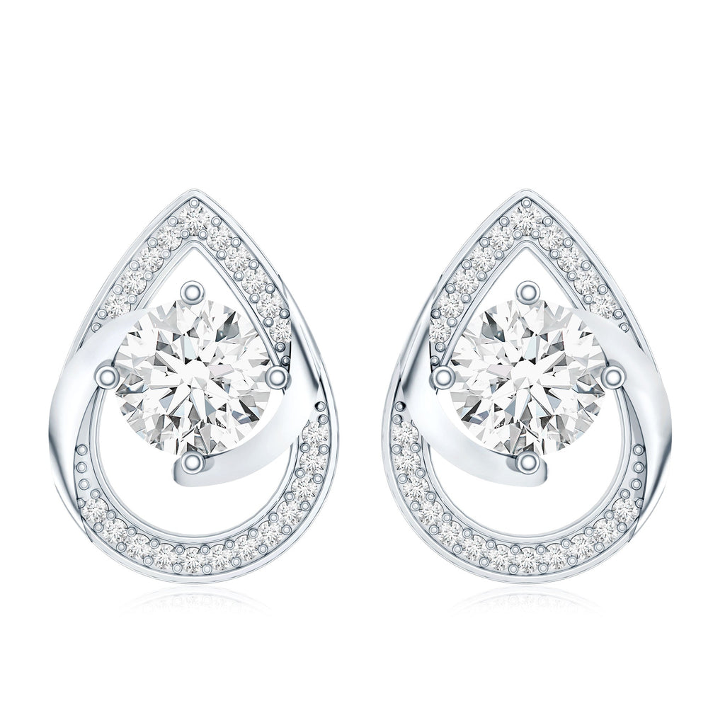 Certified 6 MM Lab Grown Diamond Teardrop Stud Earrings