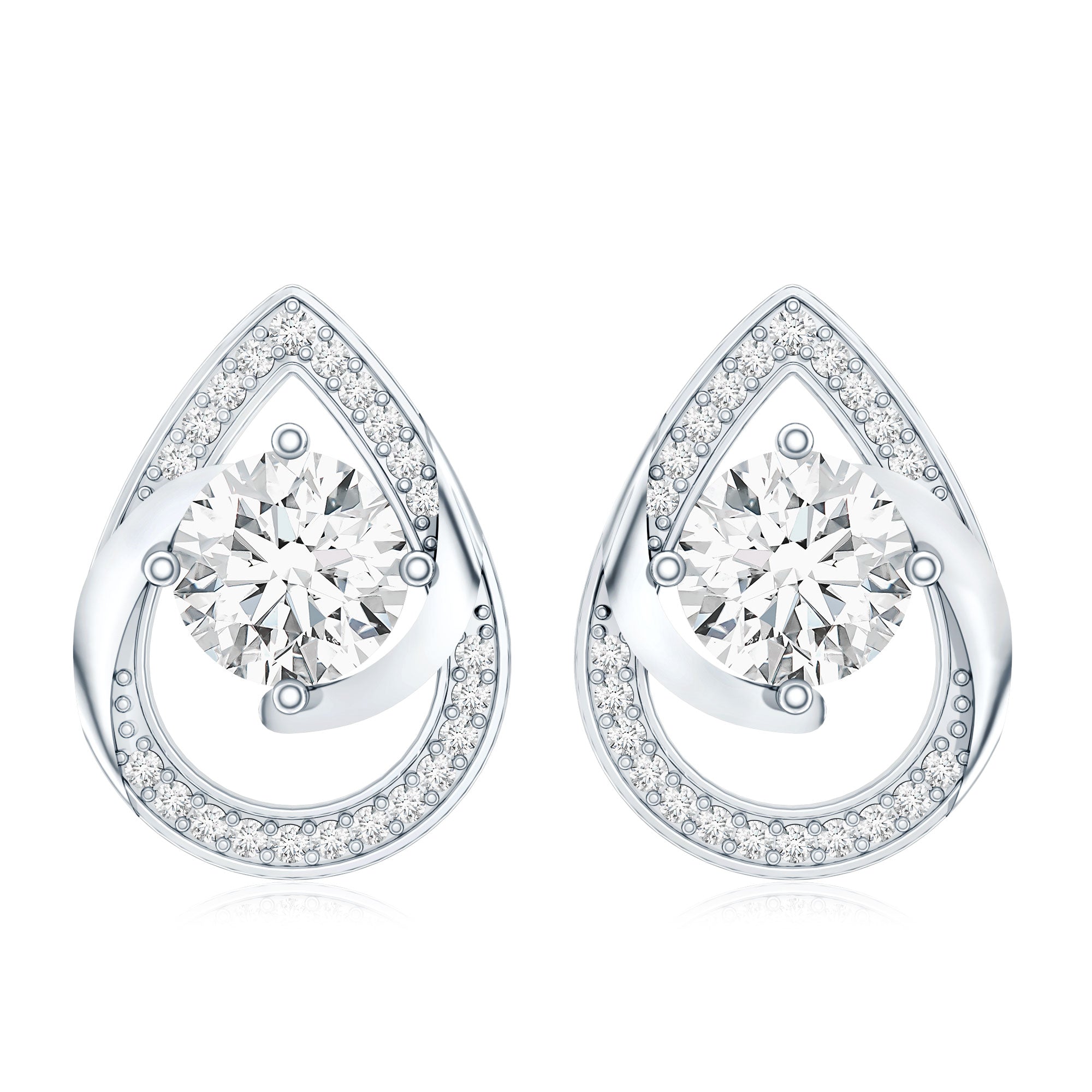 Certified 6 MM Lab Grown Diamond Teardrop Stud Earrings
