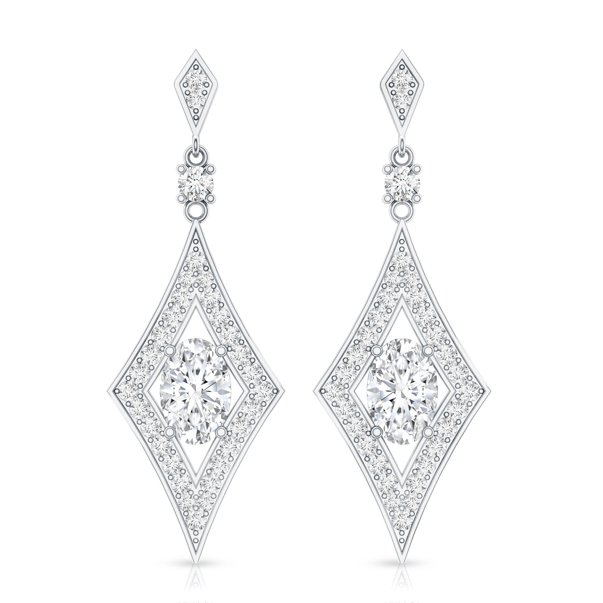 Certified Lab Grown Diamond Dangle Long Earrings