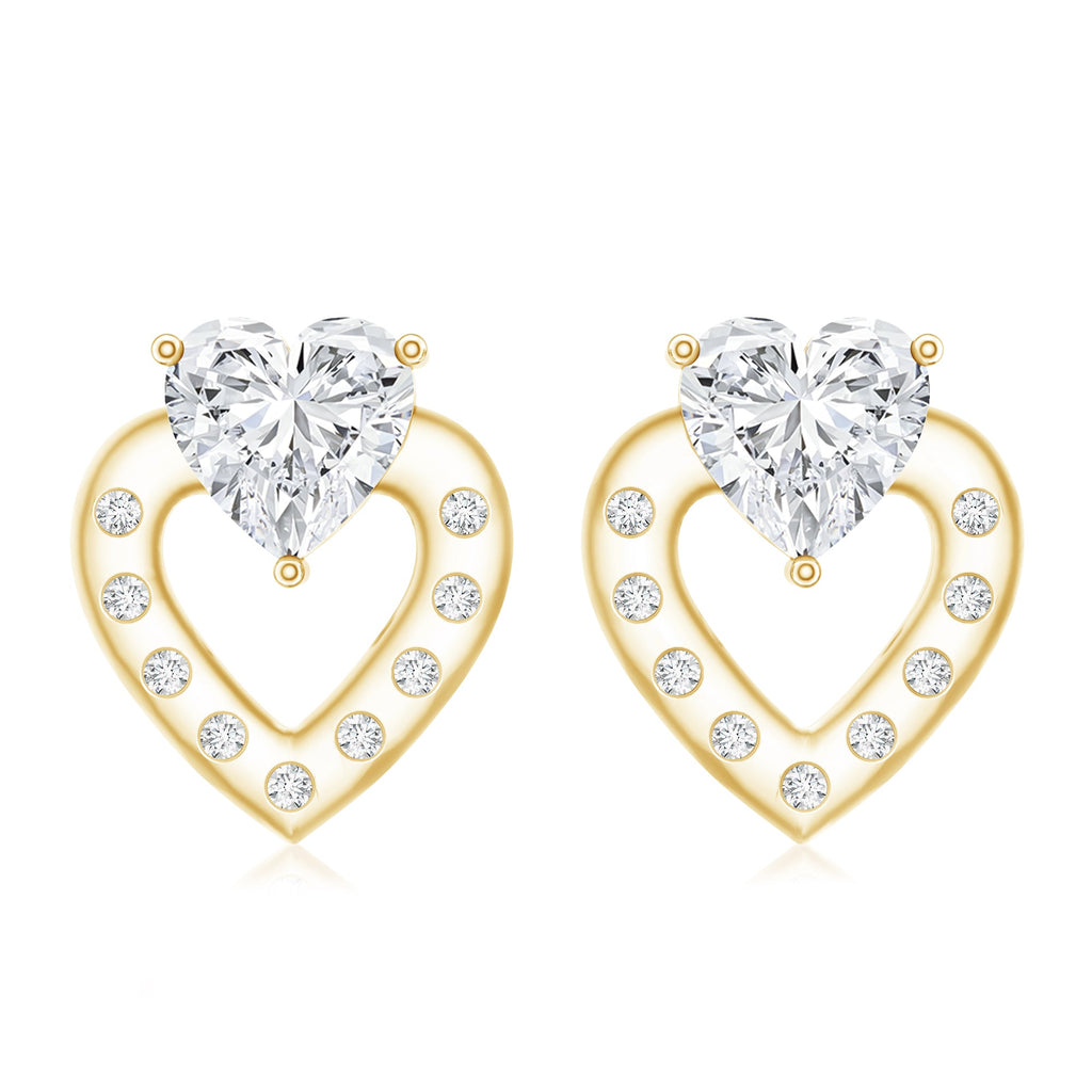 6 MM Lab Grown Diamond Heart Studs For Her