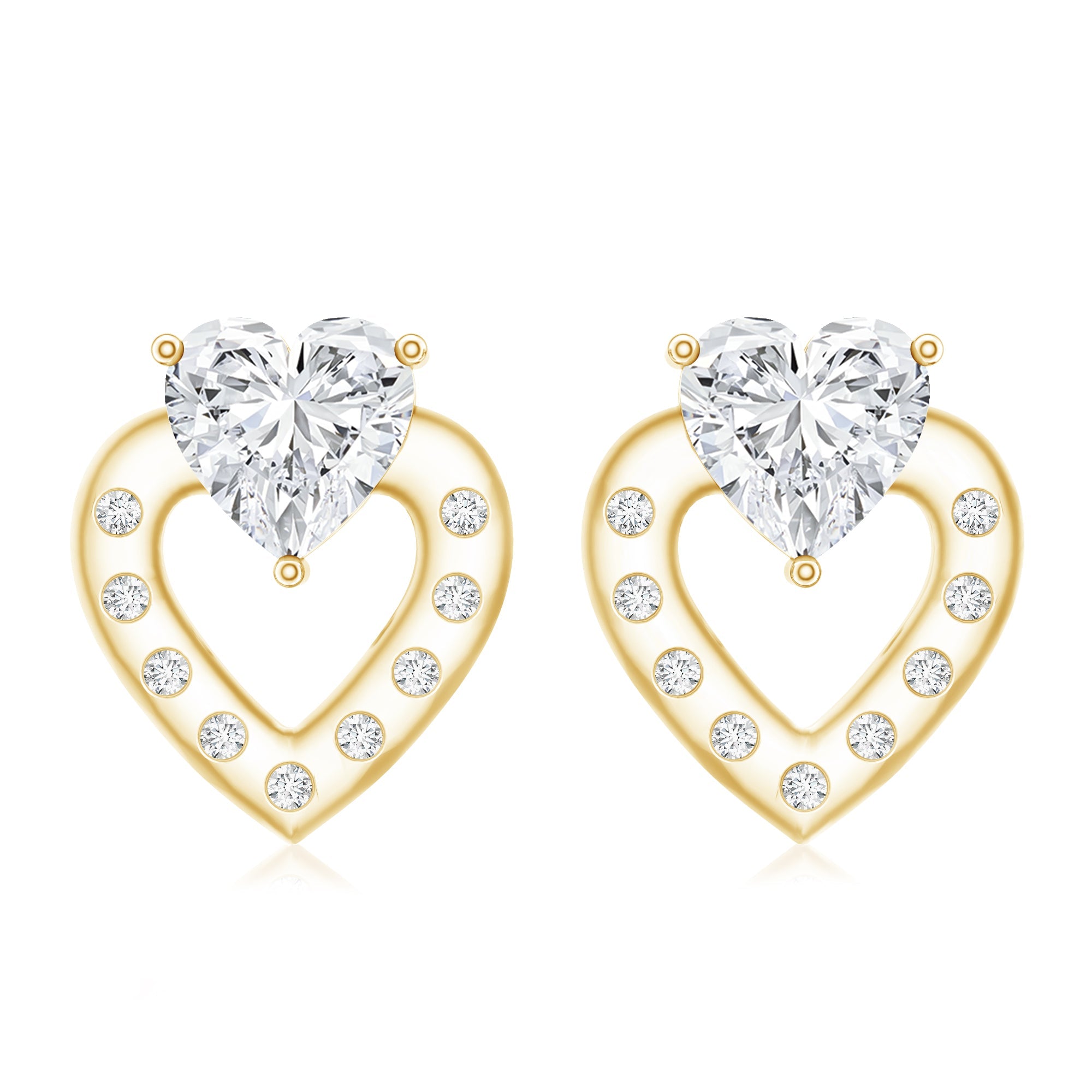 6 MM Lab Grown Diamond Heart Studs For Her