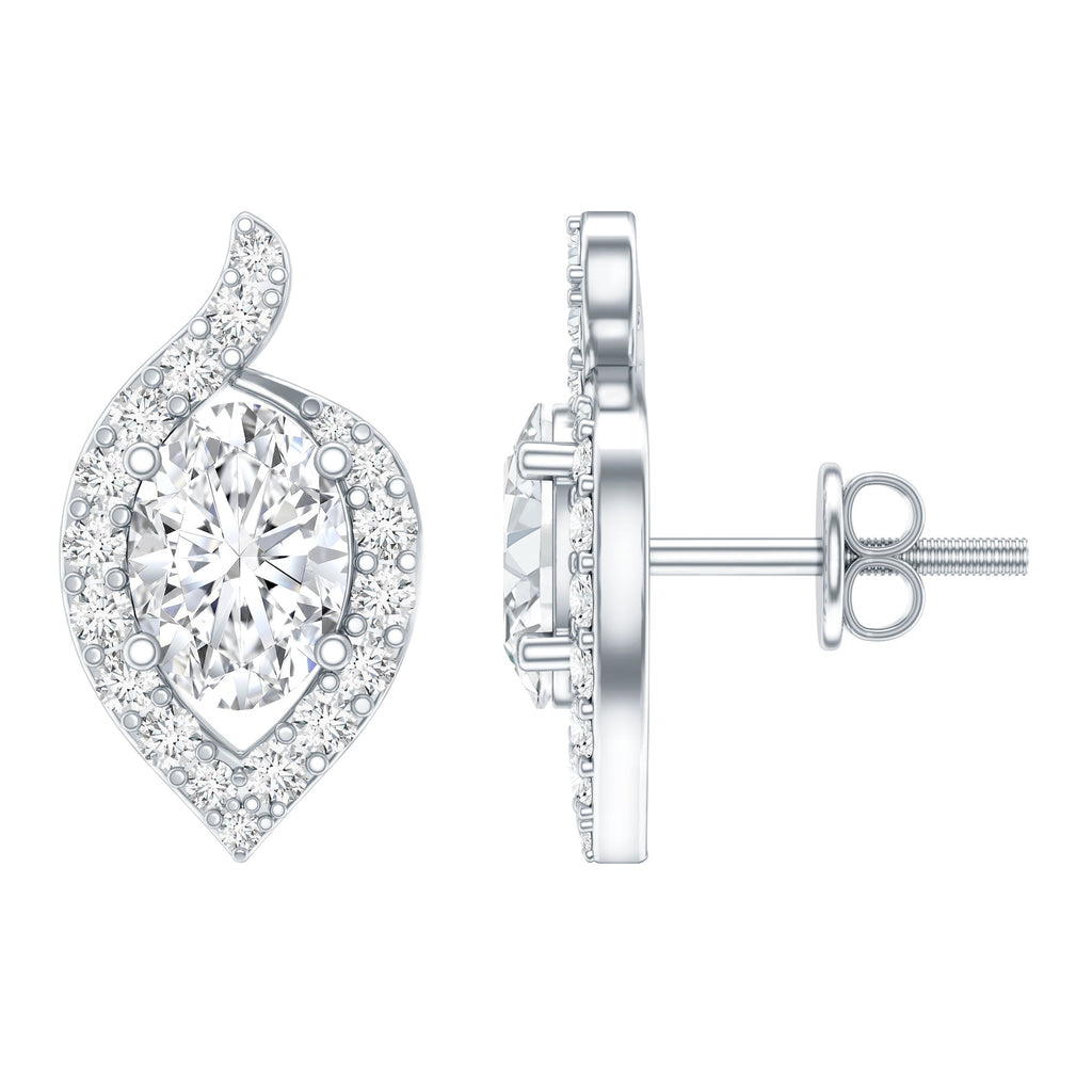 Certified 5X7 MM Oval Lab Grown Diamond Stud Earrings For Women