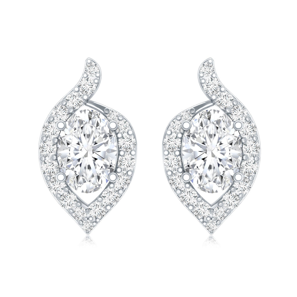 Certified 5X7 MM Oval Lab Grown Diamond Stud Earrings For Women