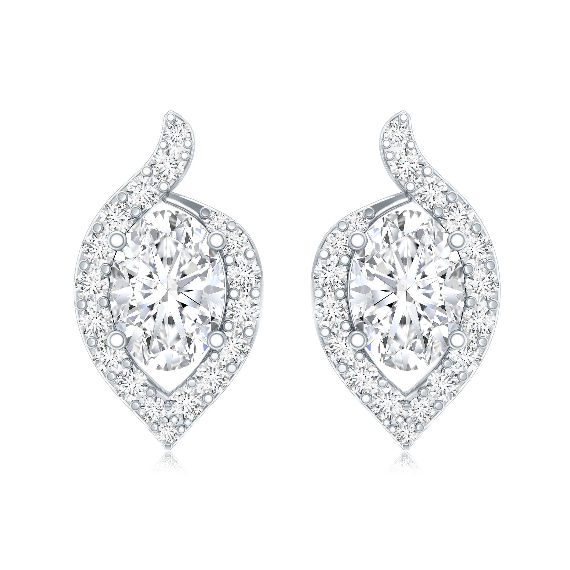 Certified 5X7 MM Oval Lab Grown Diamond Stud Earrings For Women
