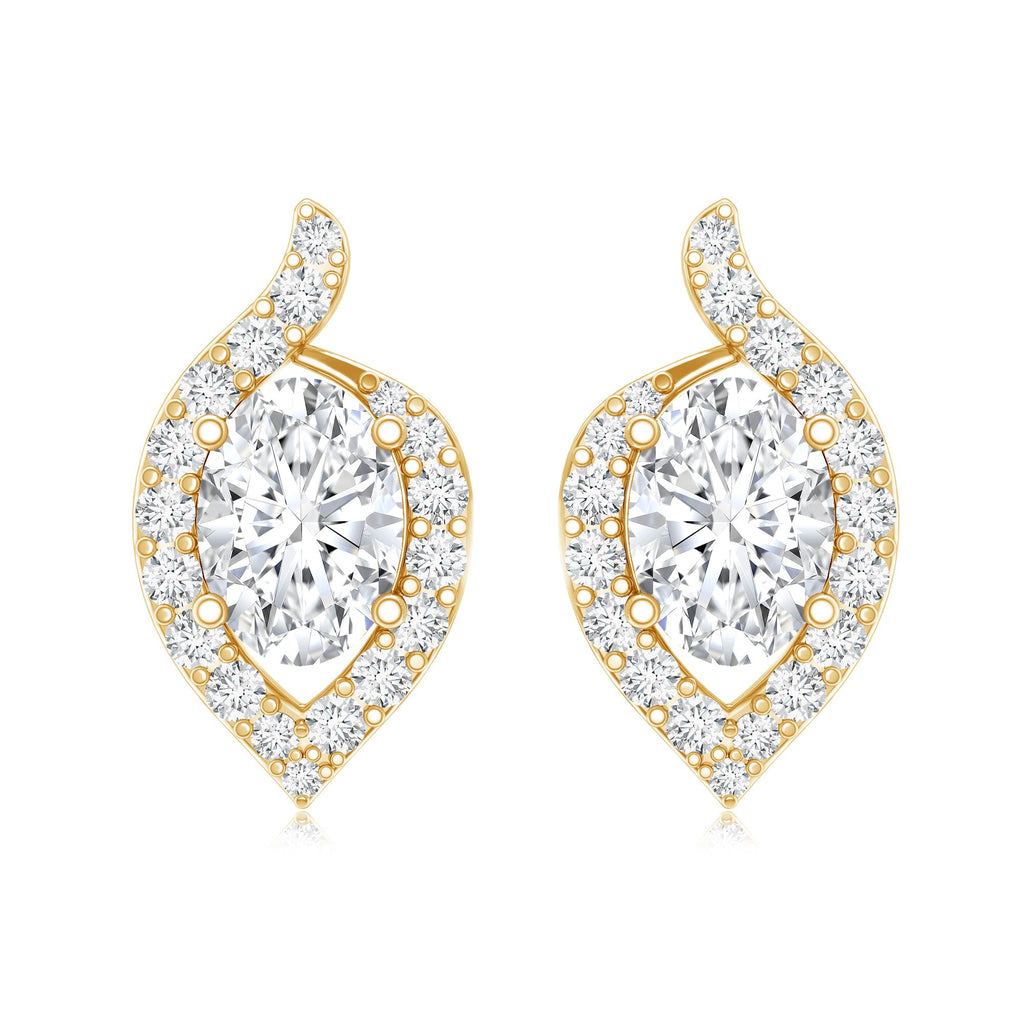Certified 5X7 MM Oval Lab Grown Diamond Stud Earrings For Women