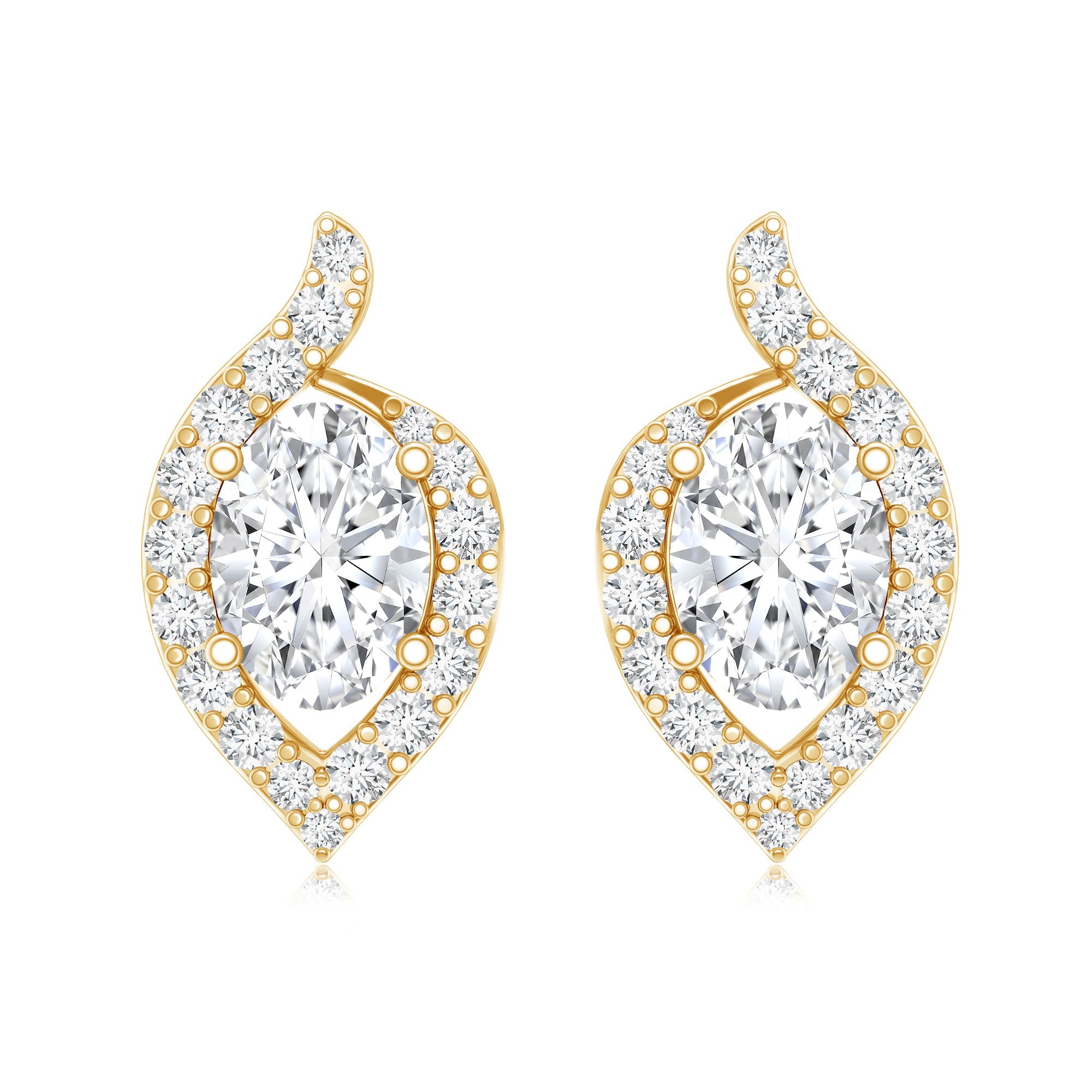 Certified 5X7 MM Oval Lab Grown Diamond Stud Earrings For Women
