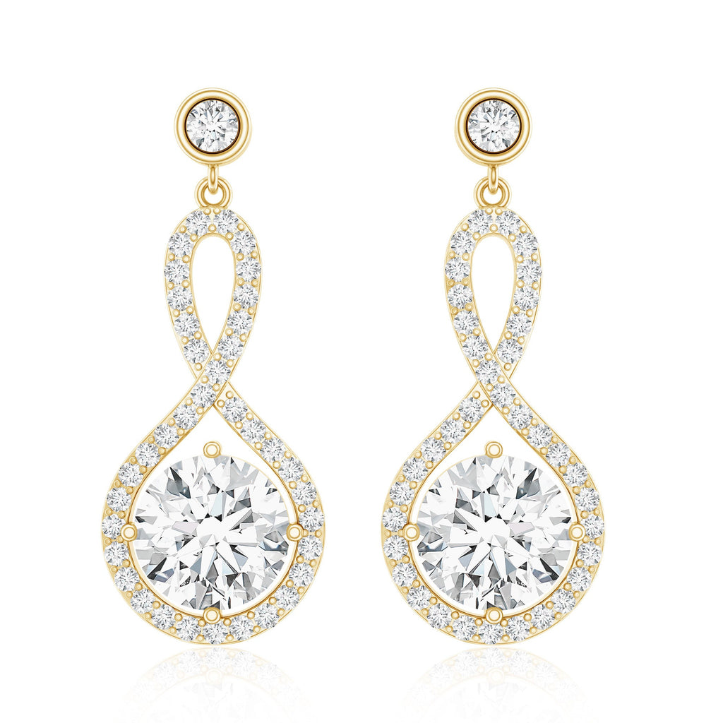 6 MM Lab Grown Diamond Infinity Dangle Earrings For Women