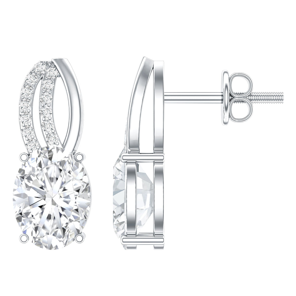 6X8 MM Oval Lab Grown Diamond Designer Studs For Women