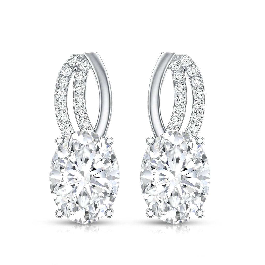 6X8 MM Oval Lab Grown Diamond Designer Studs For Women