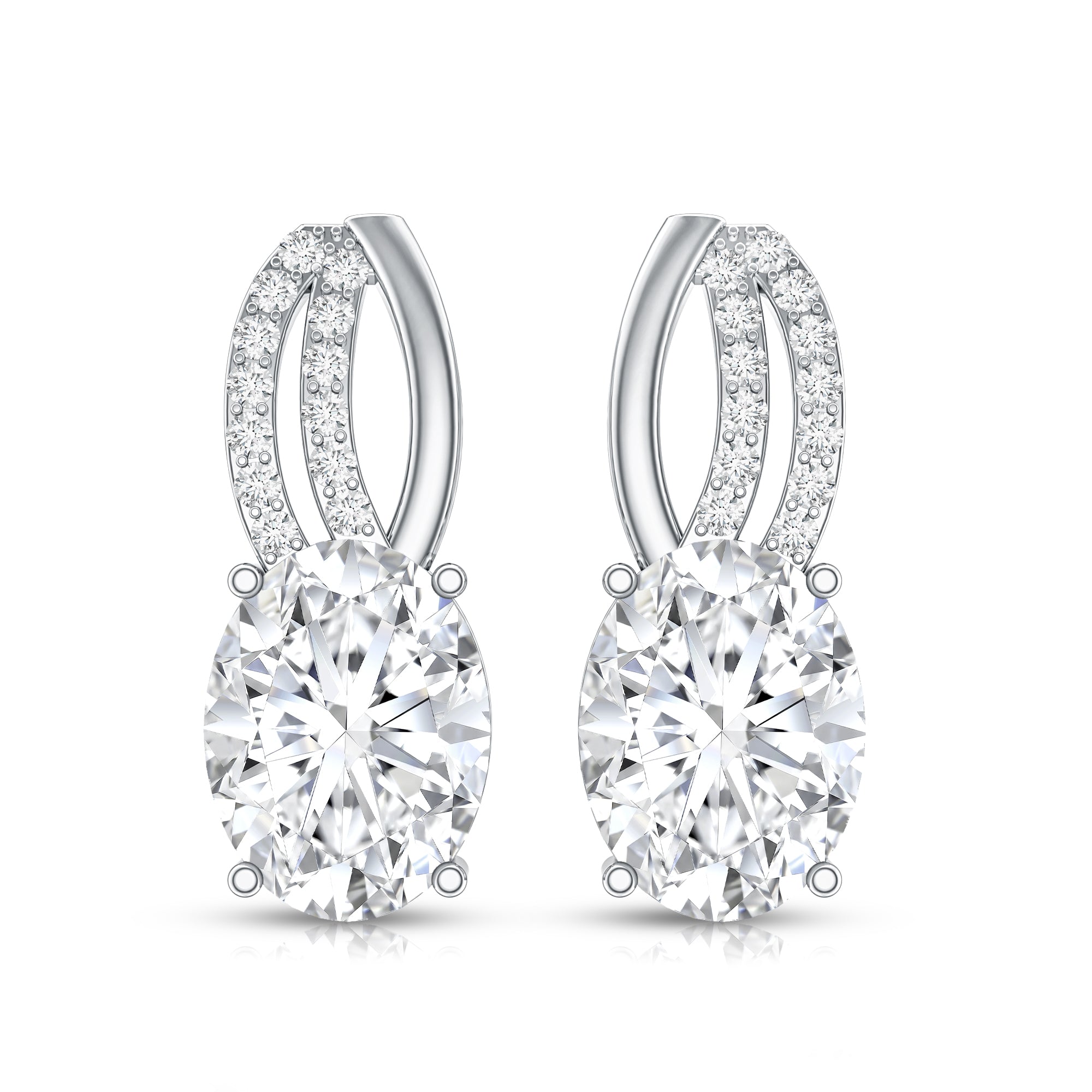 6X8 MM Oval Lab Grown Diamond Designer Studs For Women