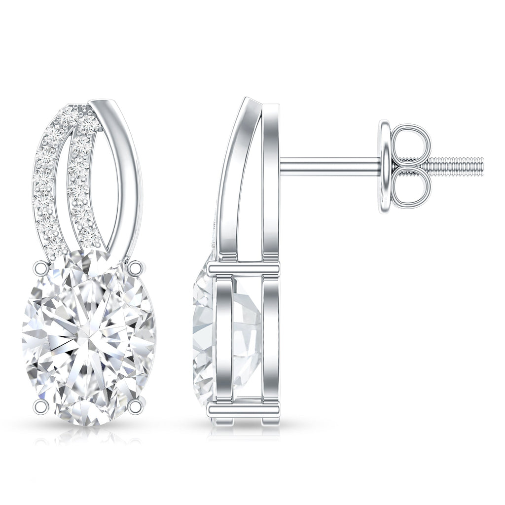 6X8 MM Oval Lab Grown Diamond Designer Studs For Women