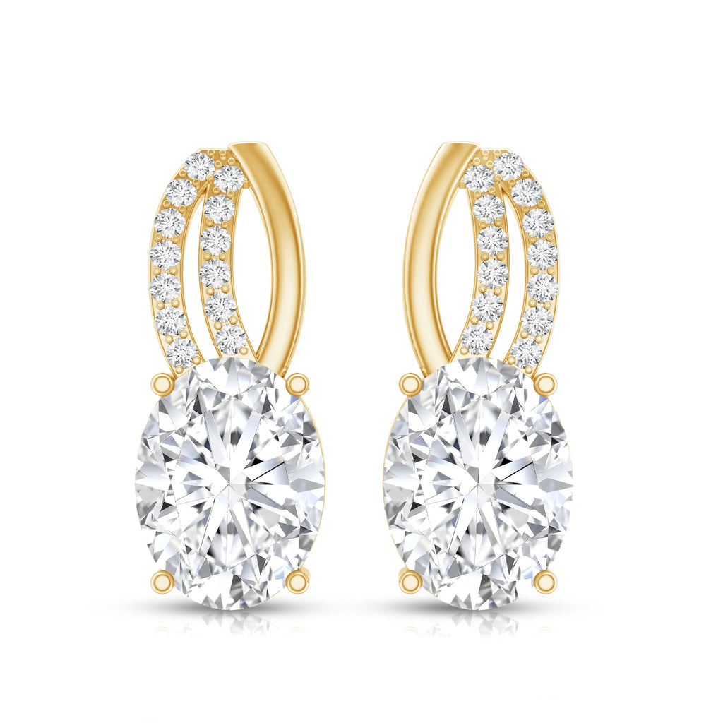 6X8 MM Oval Lab Grown Diamond Designer Studs For Women