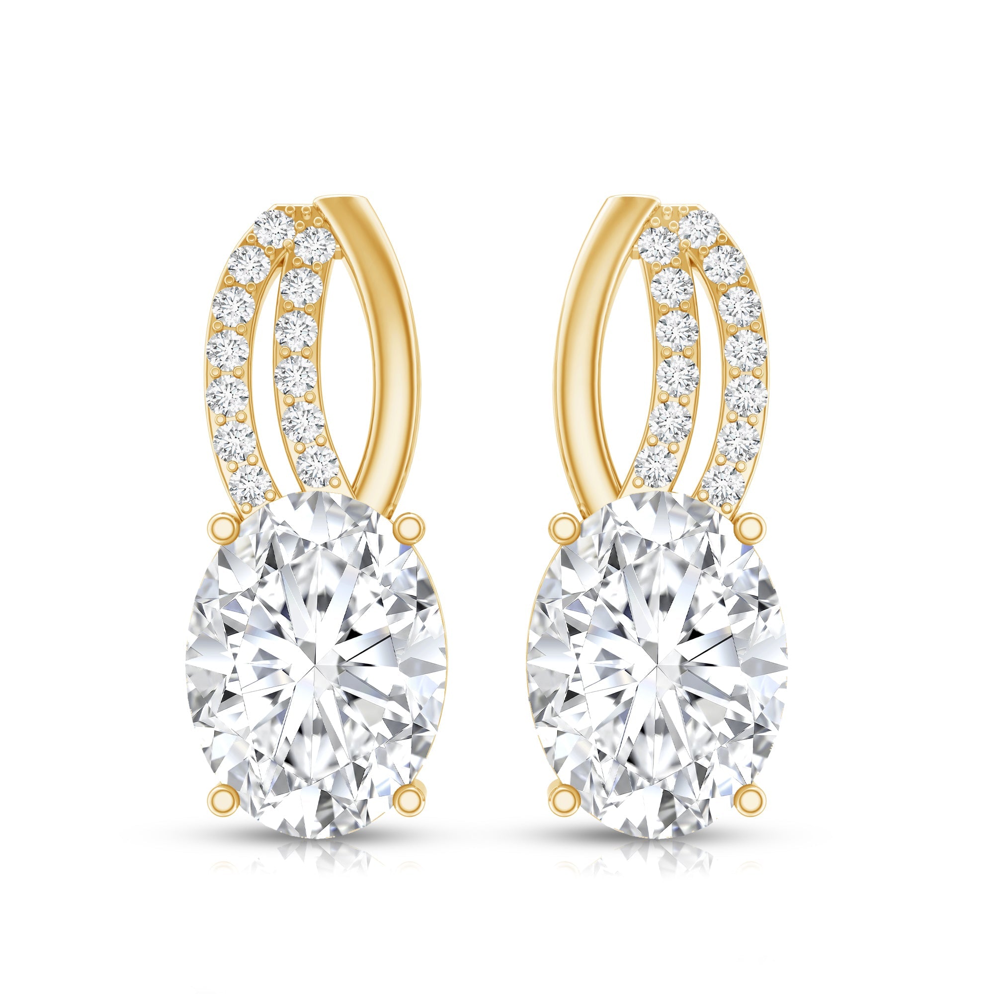 6X8 MM Oval Lab Grown Diamond Designer Studs For Women