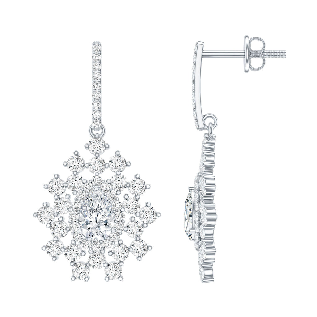Certified Pear Shape Lab Grown Diamond Bridal Drop Earrings