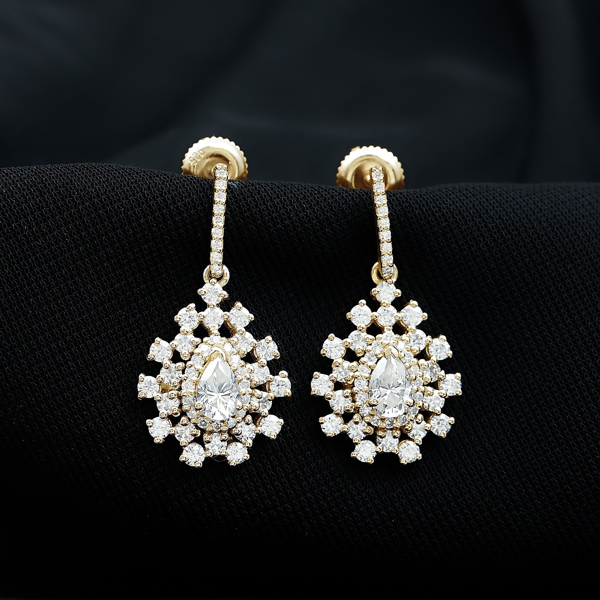 Certified Pear Shape Lab Grown Diamond Bridal Drop Earrings
