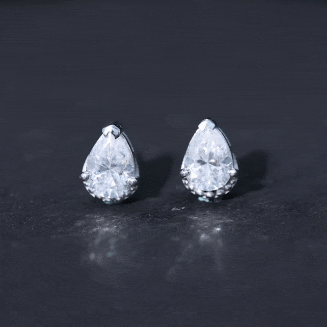 Certified Lab 5X7 MM Pear Diamond Designer Stud Earrings