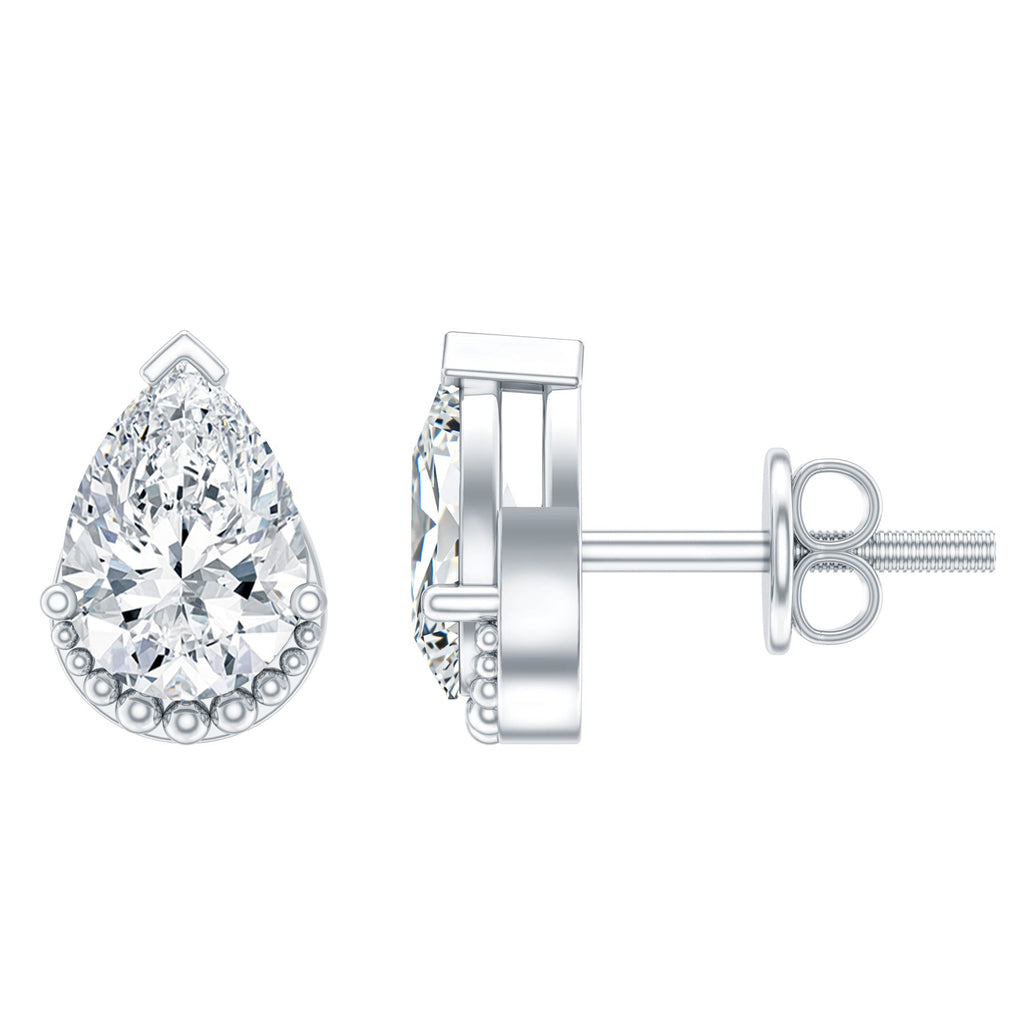 Certified Lab 5X7 MM Pear Diamond Designer Stud Earrings