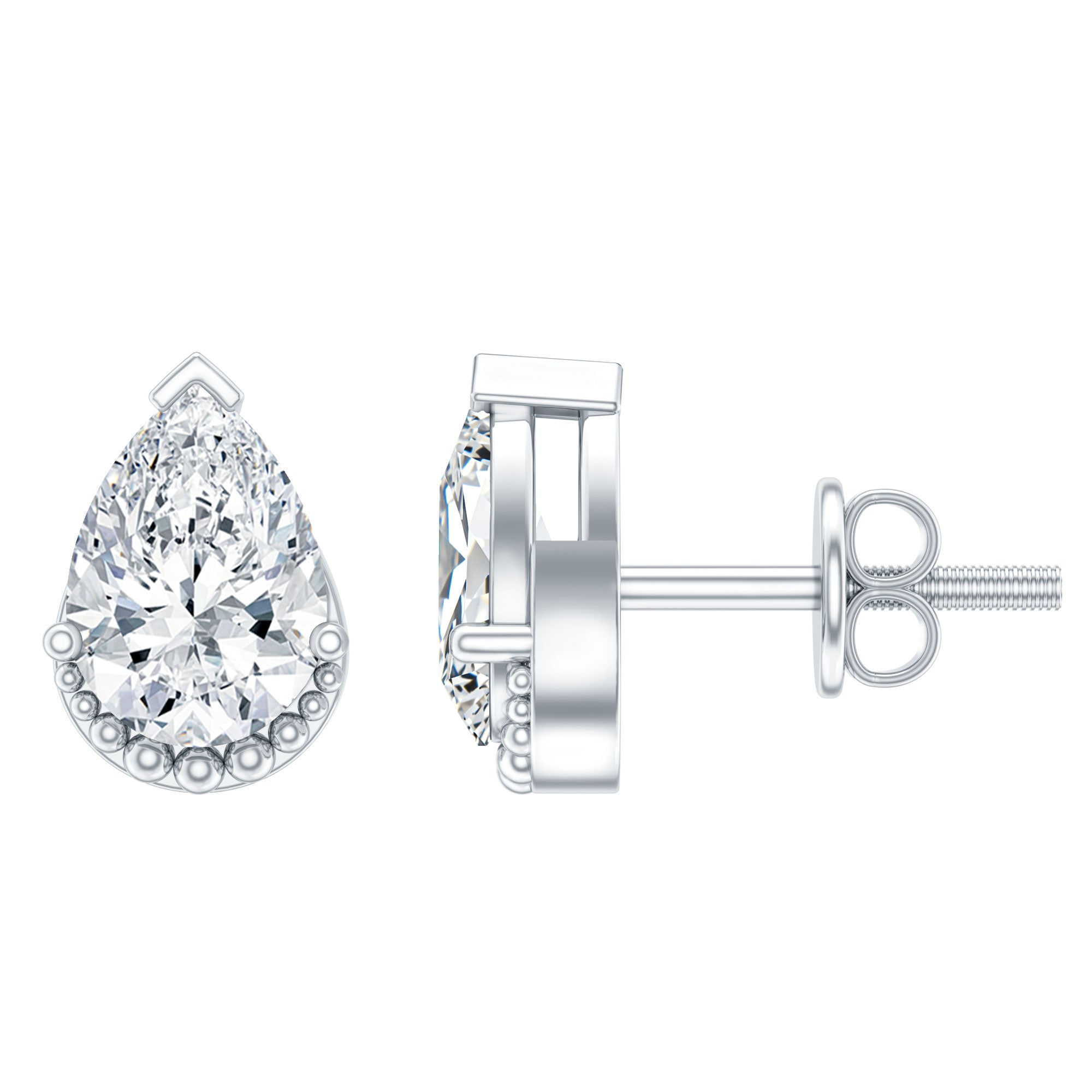 Certified Lab 5X7 MM Pear Diamond Designer Stud Earrings
