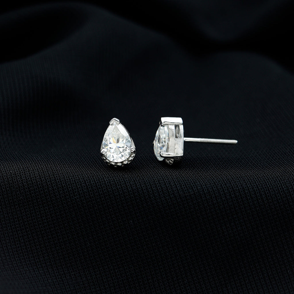 Certified Lab 5X7 MM Pear Diamond Designer Stud Earrings