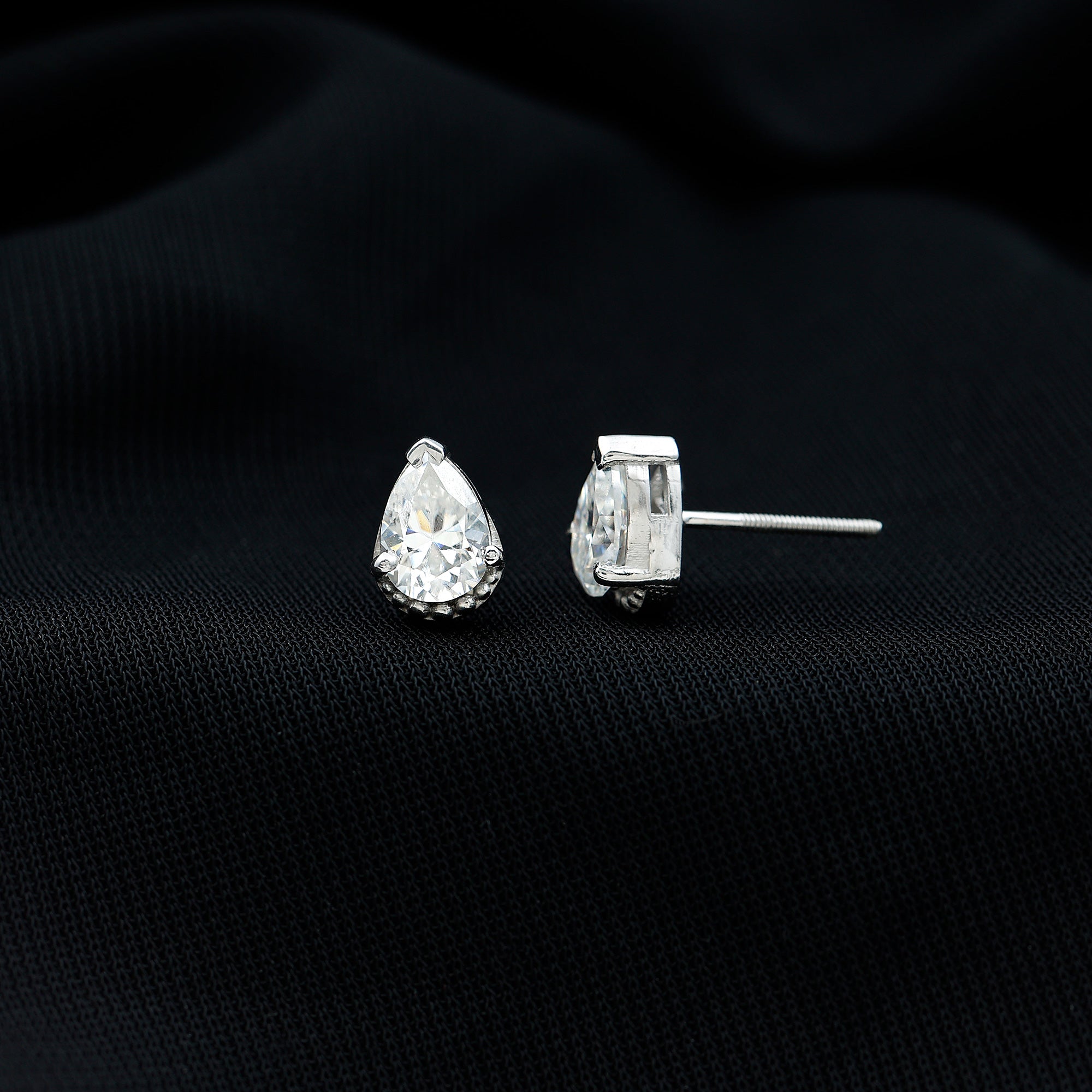 Certified Lab 5X7 MM Pear Diamond Designer Stud Earrings