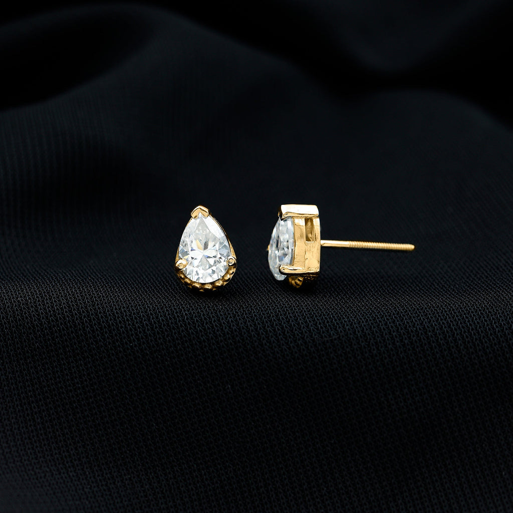 Certified Lab 5X7 MM Pear Diamond Designer Stud Earrings