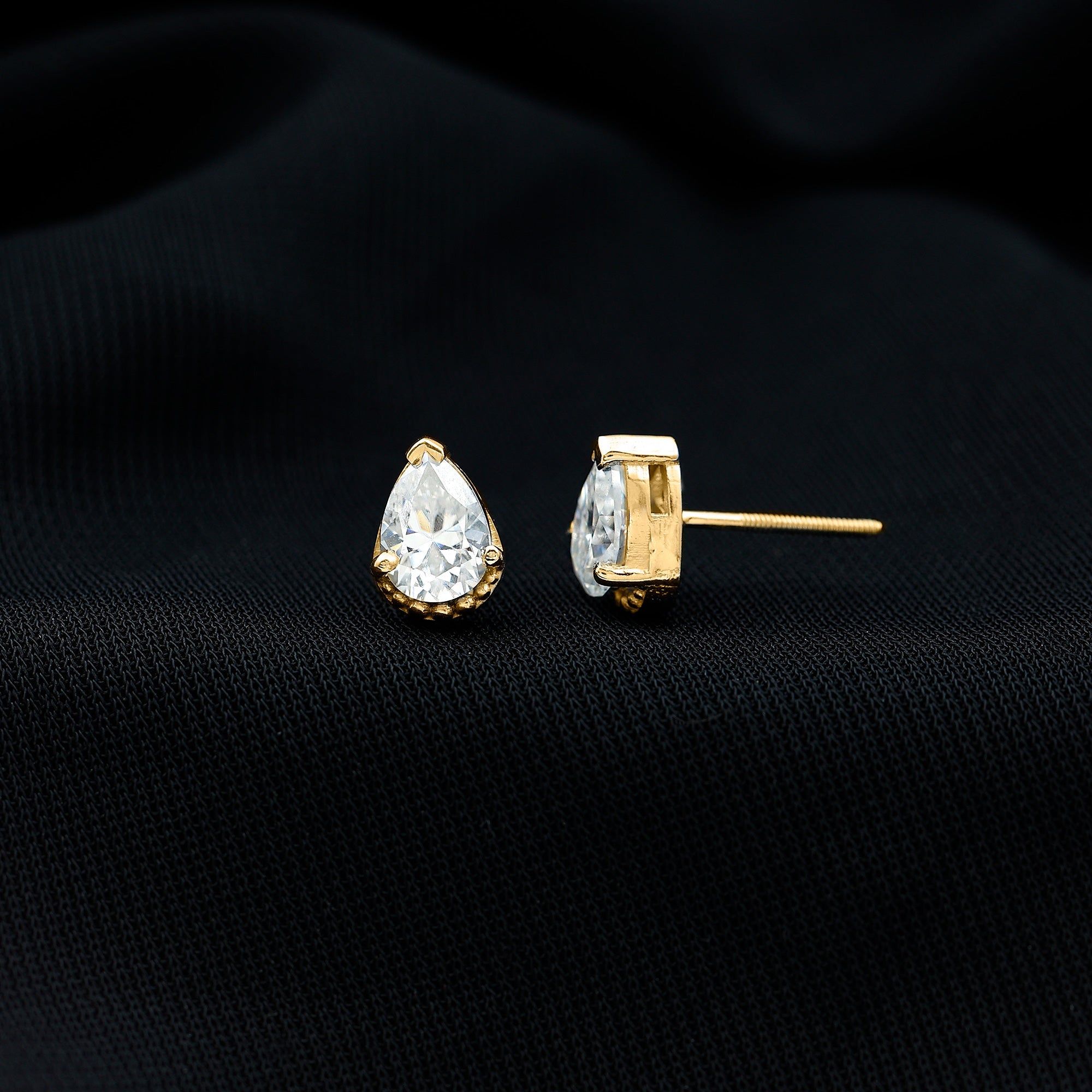 Certified Lab 5X7 MM Pear Diamond Designer Stud Earrings