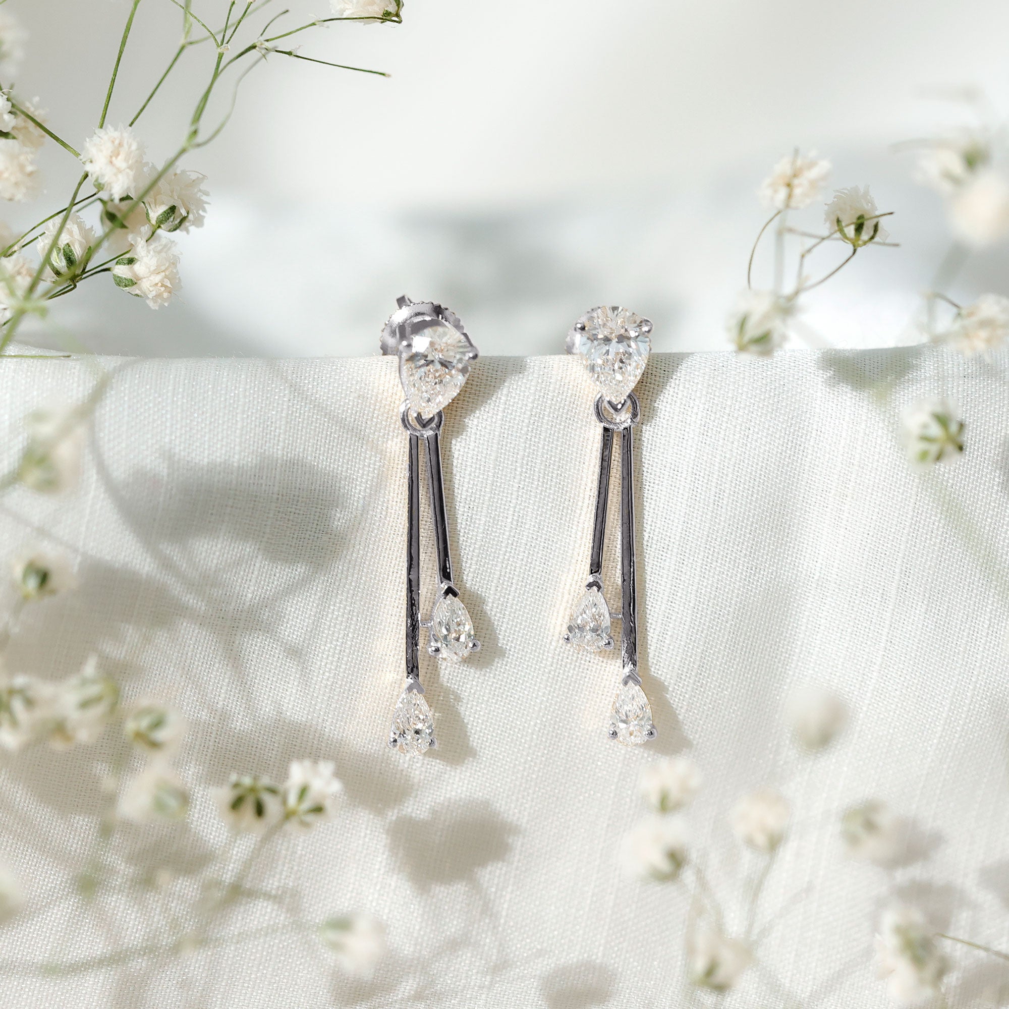 Certified Lab Grown Diamond Teardrop Dangle Earrings