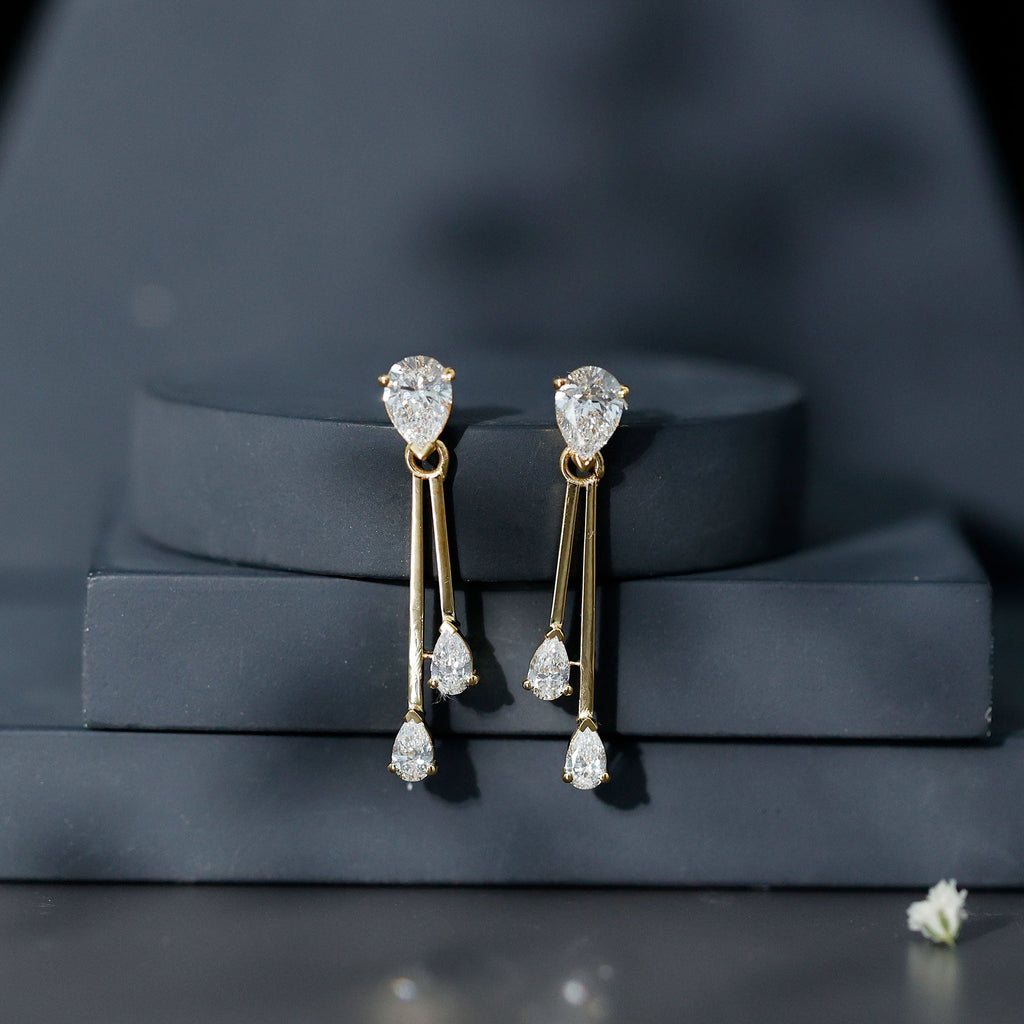 Certified Lab Grown Diamond Teardrop Dangle Earrings