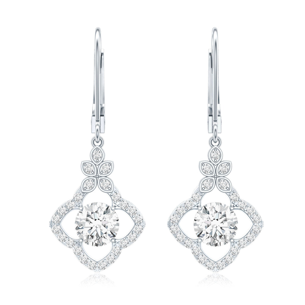Certified Lab 6MM Round Diamond Flower Drop Earrings