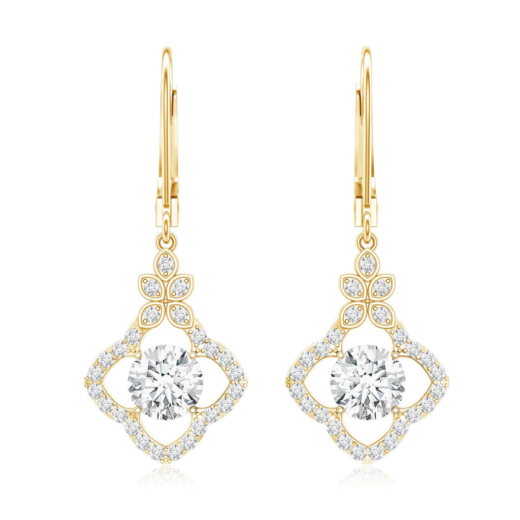 Certified Lab 6MM Round Diamond Flower Drop Earrings
