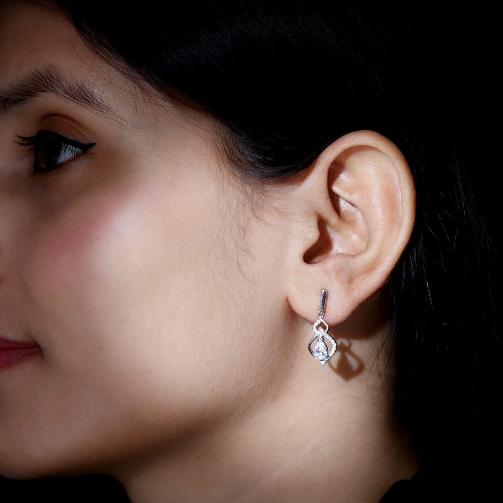 Certified Lab 4X6 MM Pear Shaped Diamond Drop Bridal Earrings