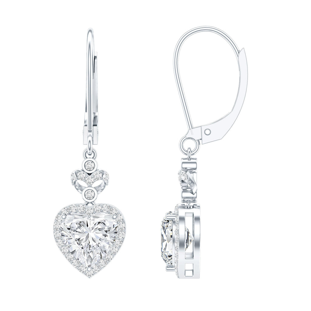 Certified 7MM Lab Grown Diamond Heart Drop Earrings