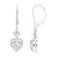 Certified 7MM Lab Grown Diamond Heart Drop Earrings