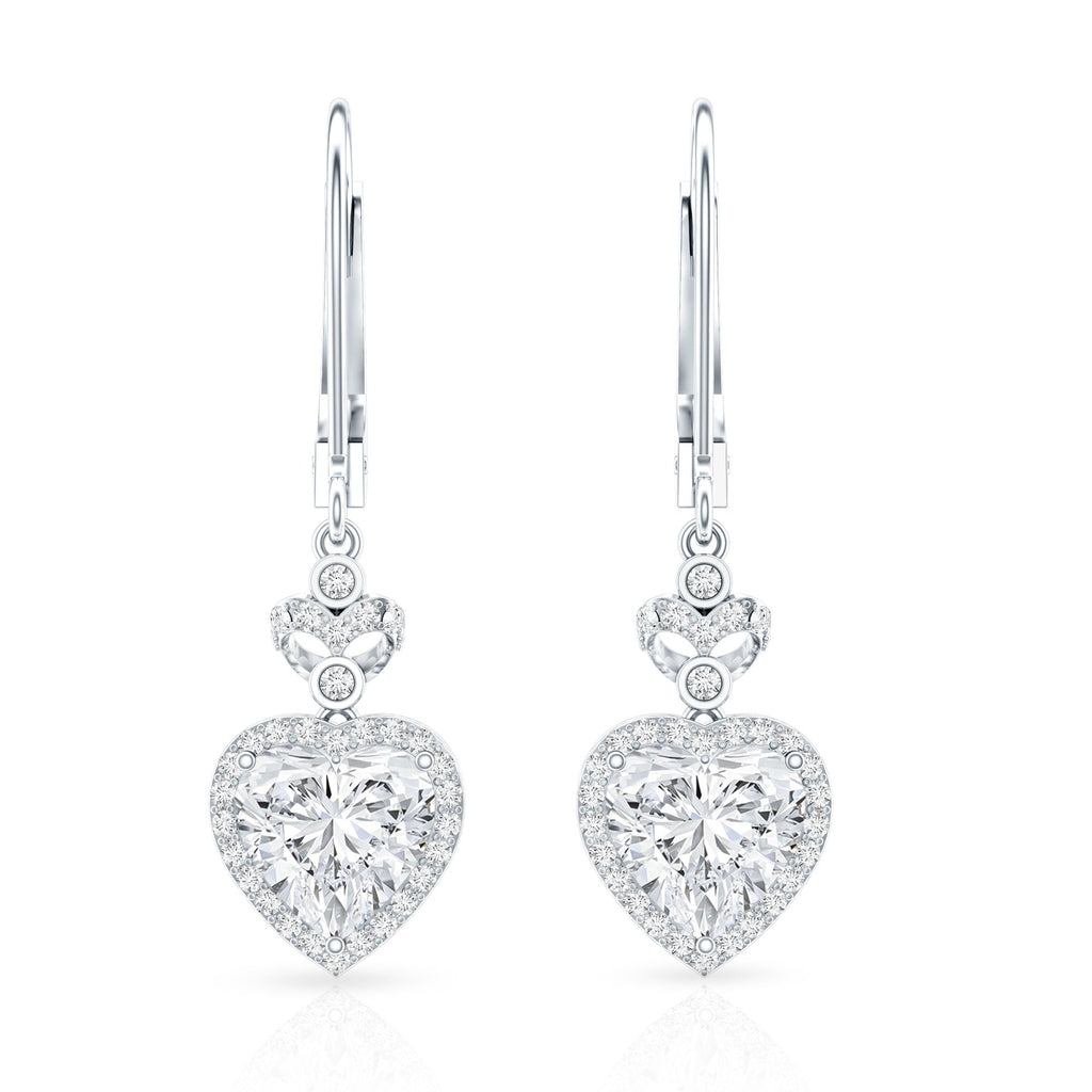 Certified 7MM Lab Grown Diamond Heart Drop Earrings