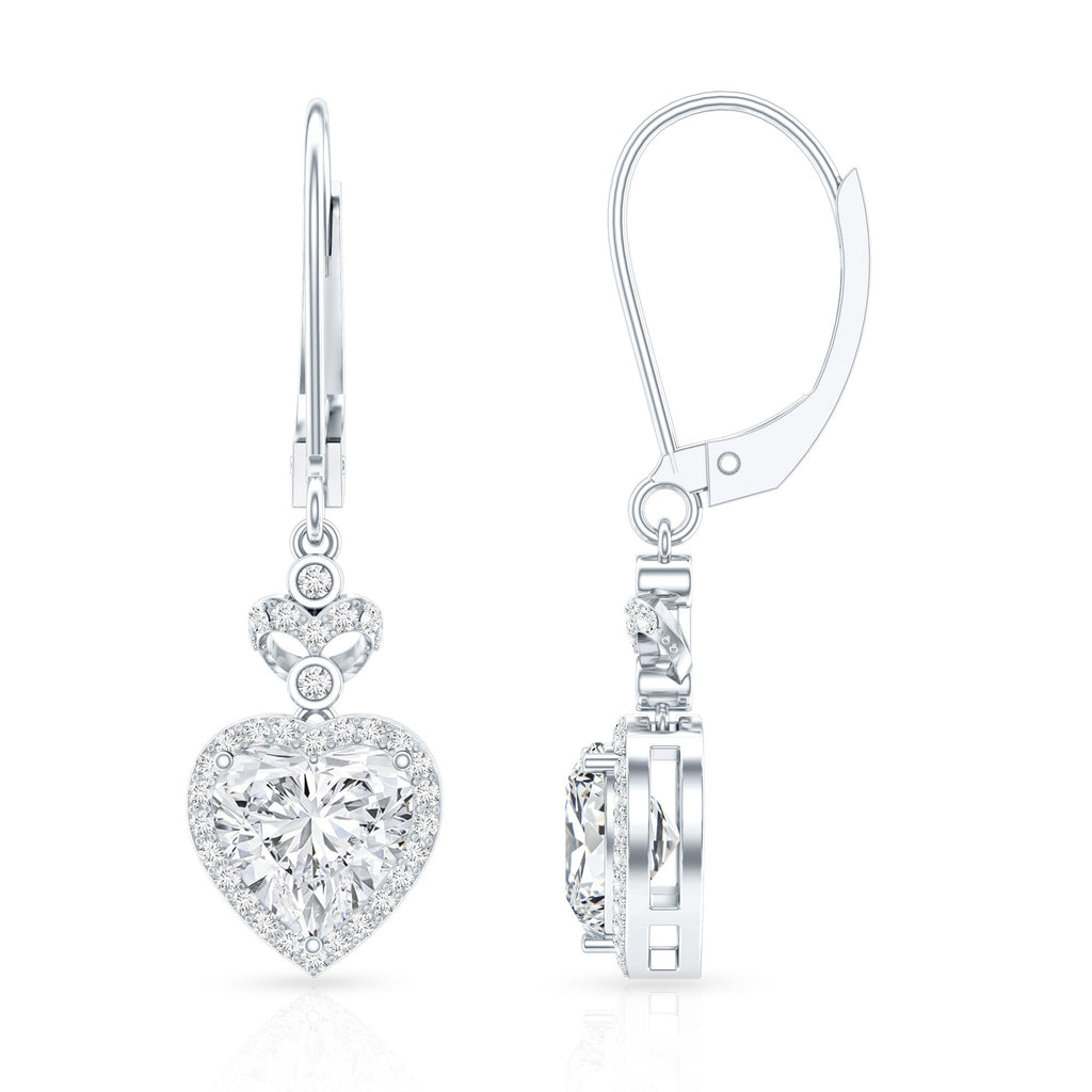 Certified 7MM Lab Grown Diamond Heart Drop Earrings