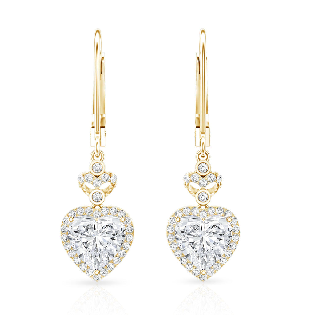 Certified 7MM Lab Grown Diamond Heart Drop Earrings