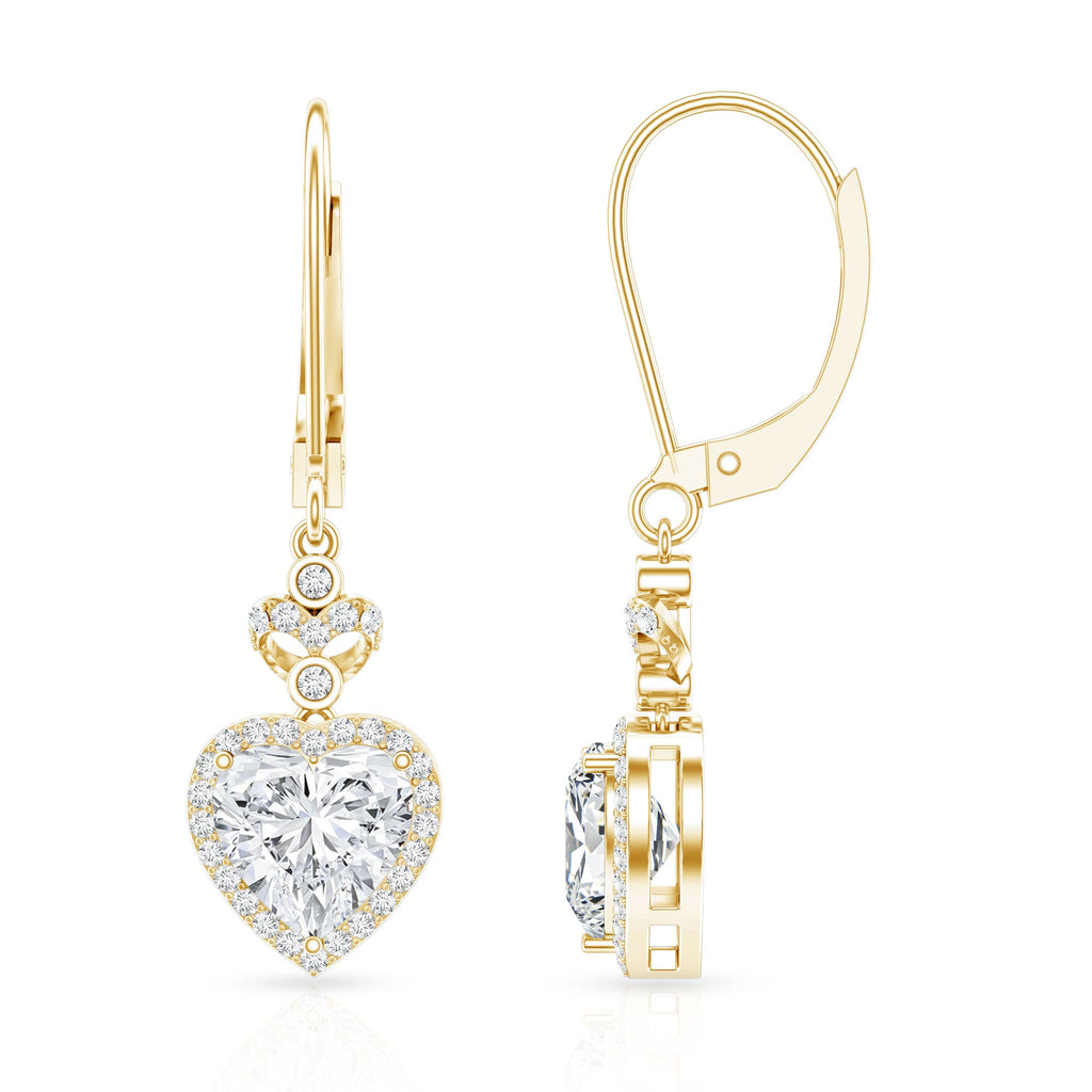 Certified 7MM Lab Grown Diamond Heart Drop Earrings