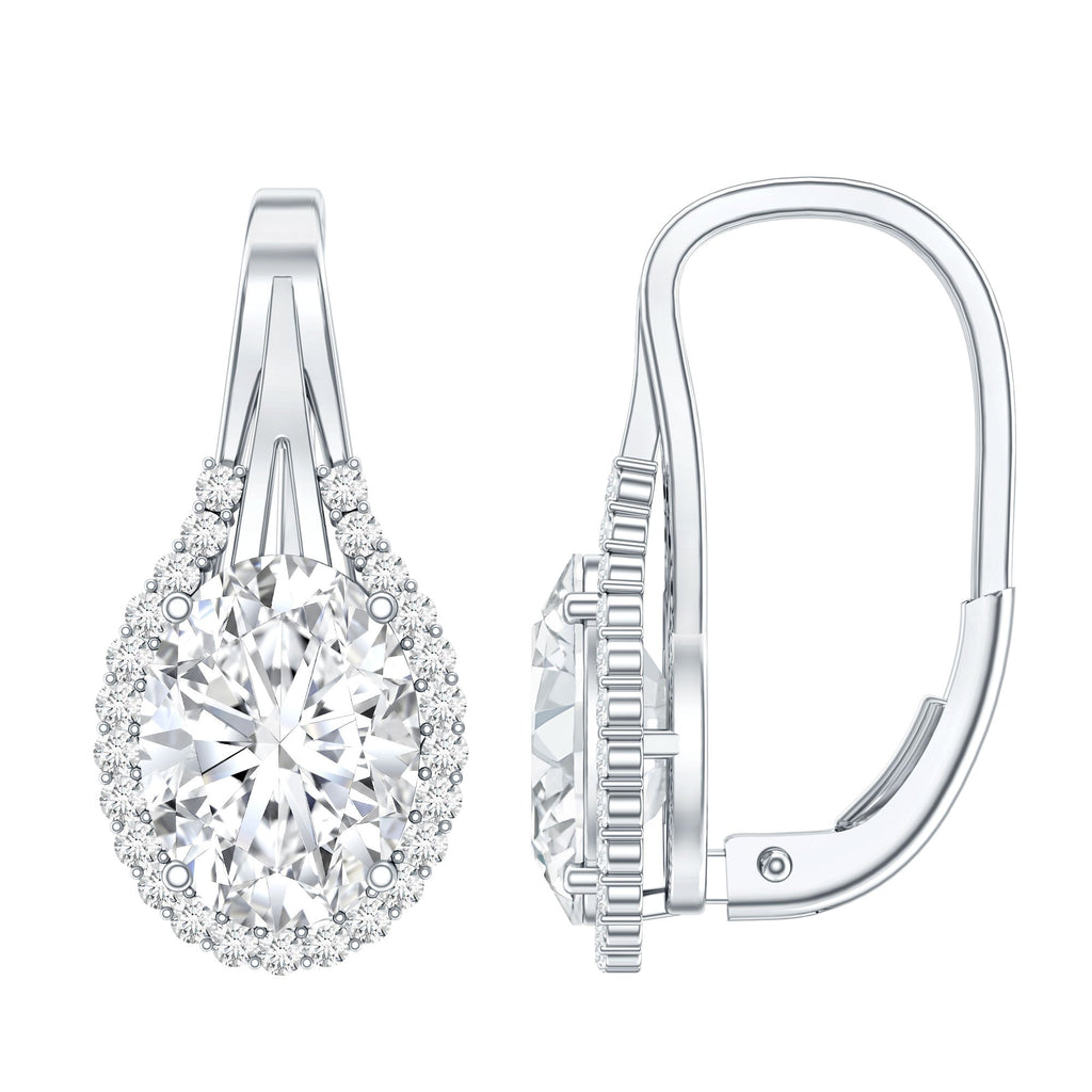 Certified 2 Carat Lab Grown Diamond Halo Designer Earrings