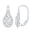 Certified 2 Carat Lab Grown Diamond Halo Designer Earrings