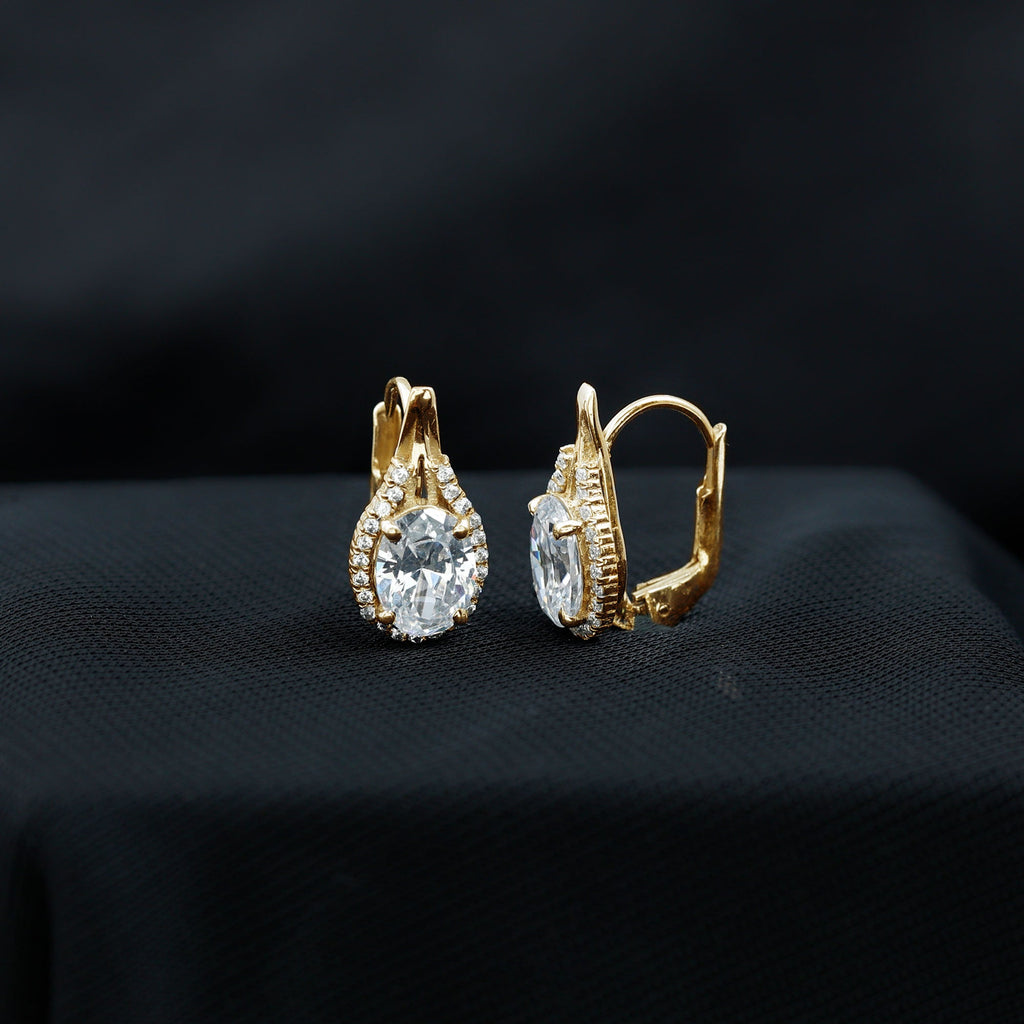 Certified 2 Carat Lab Grown Diamond Halo Designer Earrings