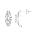 2 Carat Oval Lab Grown Diamond Vintage Style Stud Earrings