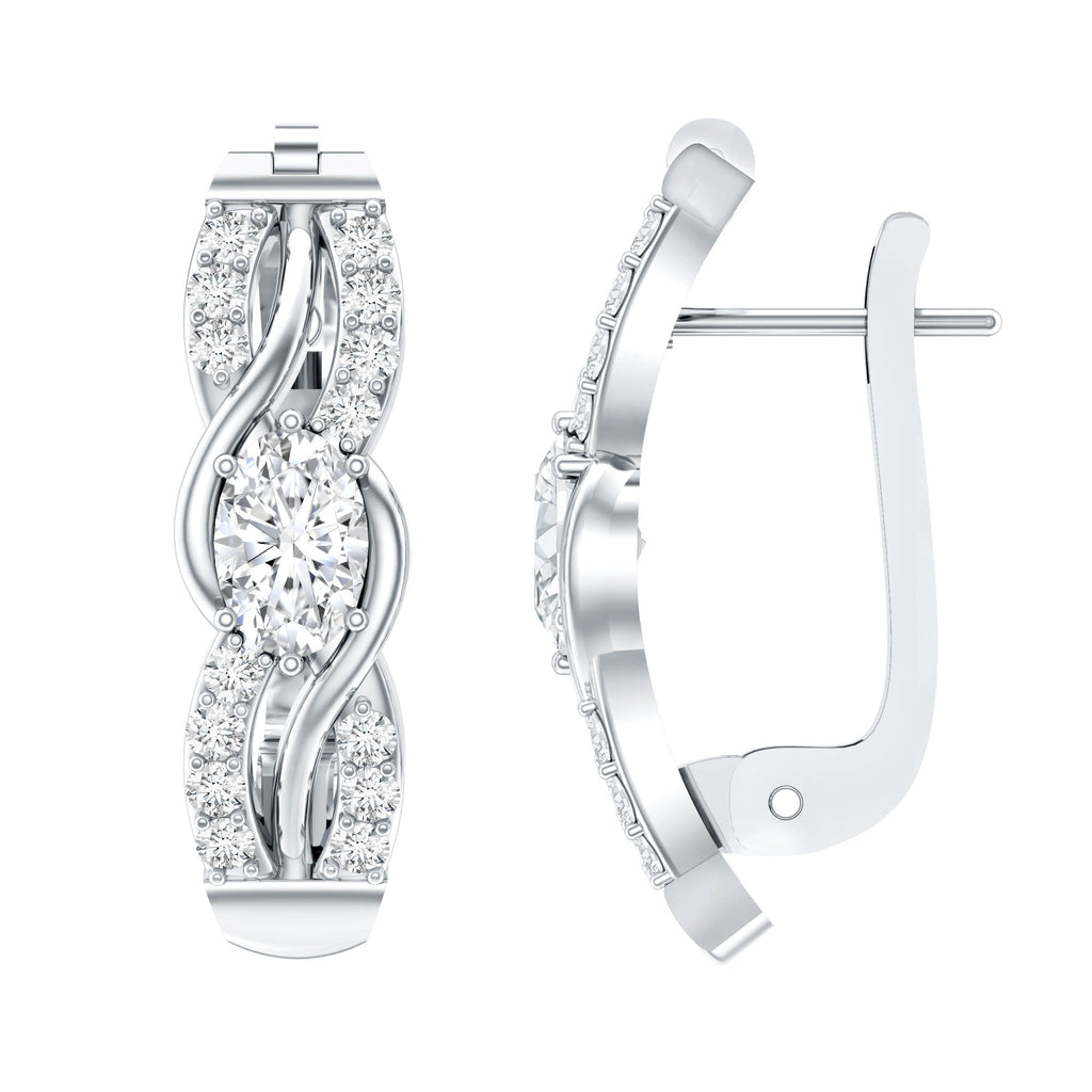 Certified Lab 4X6 mm Oval Diamond Infinity Earrings