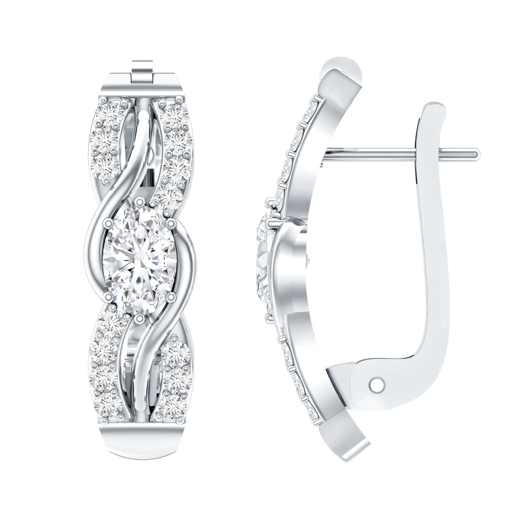 Certified Lab 4X6 mm Oval Diamond Infinity Earrings
