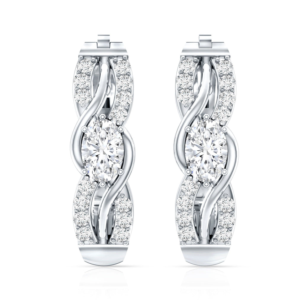 Certified Lab 4X6 mm Oval Diamond Infinity Earrings