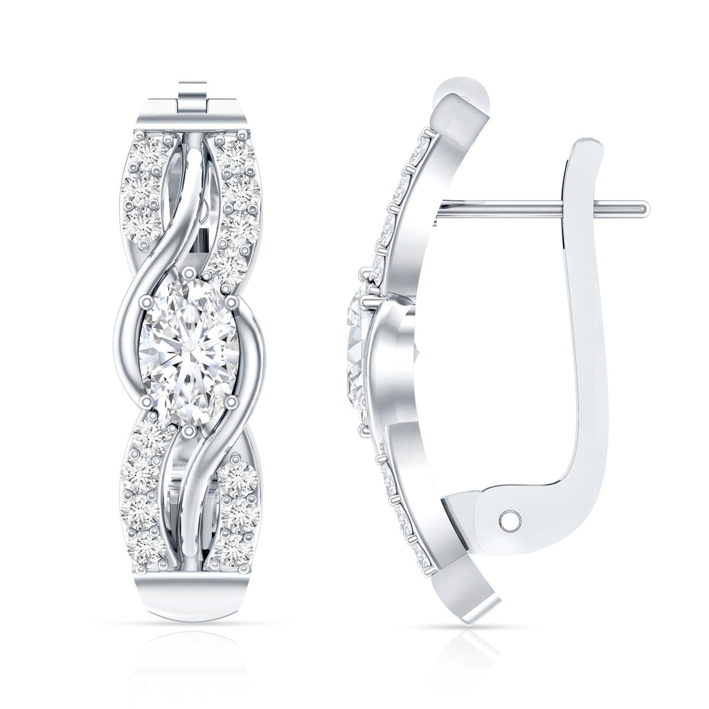 Certified Lab 4X6 mm Oval Diamond Infinity Earrings