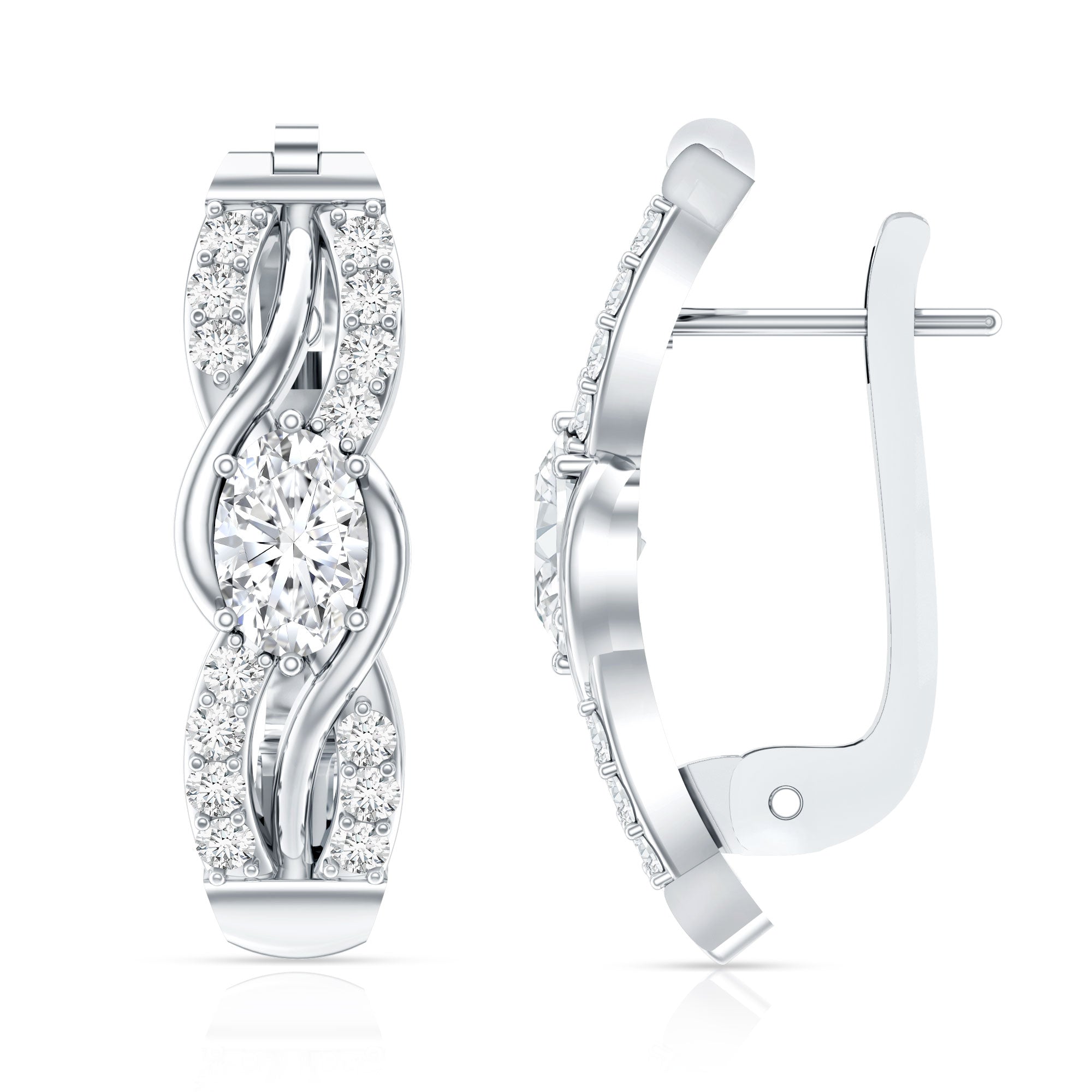 Certified Lab 4X6 mm Oval Diamond Infinity Earrings
