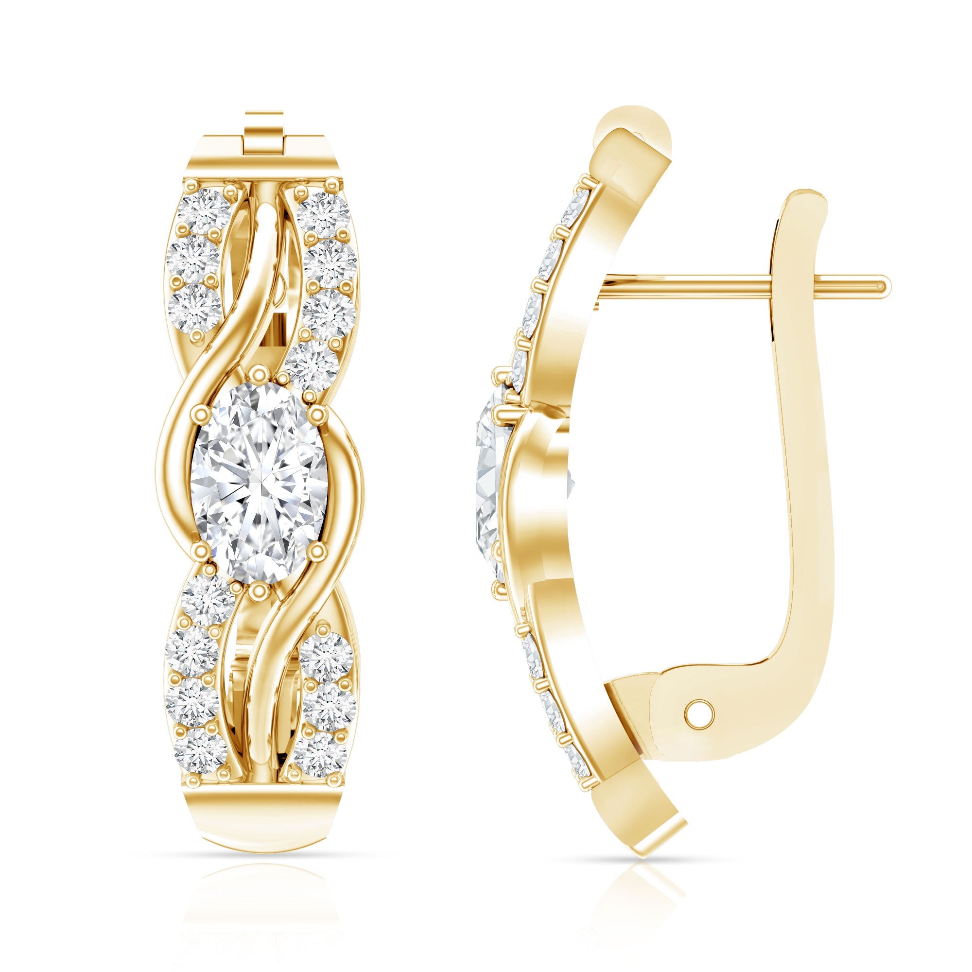 Certified Lab 4X6 mm Oval Diamond Infinity Earrings