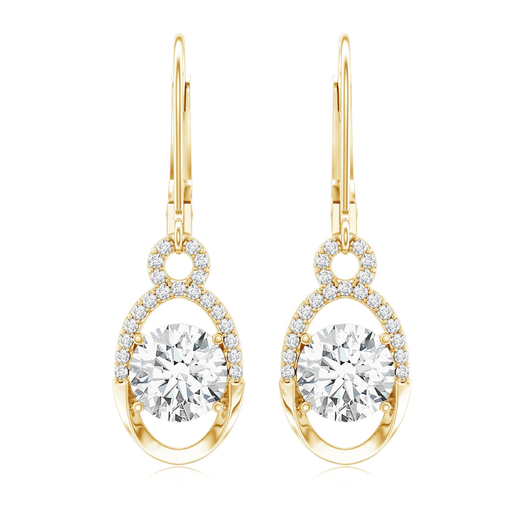 Certified 7 MM Round Lab Grown Diamond Drop Hoop Earrings