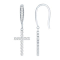 Certified Lab Grown Diamond Cross Fish Hook Earrings
