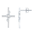 Certified Lab Grown Diamond Religious Cross Earrings